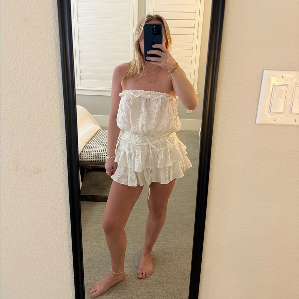 American Threads White Mini Dress